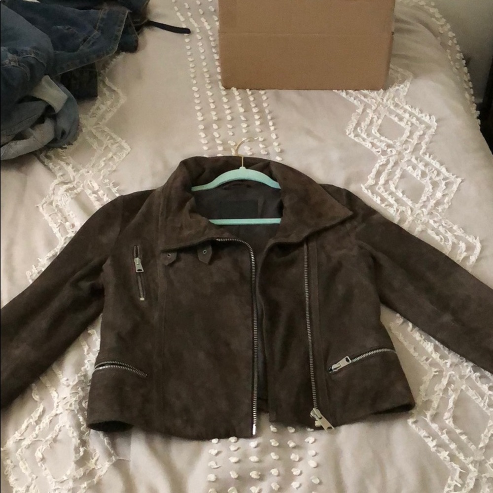 All Saints Genuine Goat Leather Biker Jacket